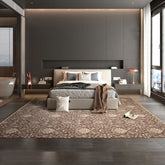 10x14 Brown, Ivory, Beige Color Hand Knotted Flatweave Wool Transitional Oriental Rug